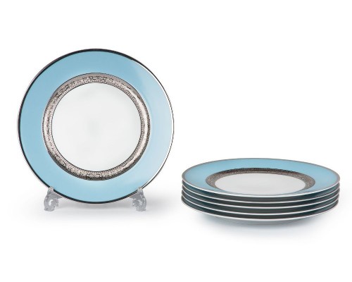 Набор тарелок 27 см Tunisie Porcelaine Mimosa Monaco Bleu Turquoise 1626 Набор тарелок 27 см Tunisie Porcelaine Mimosa Monaco Bleu Turquoise 1626