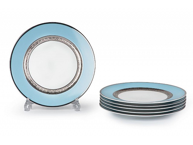 Набор тарелок 27 см Tunisie Porcelaine Mimosa Monaco Bleu Turquoise 1626