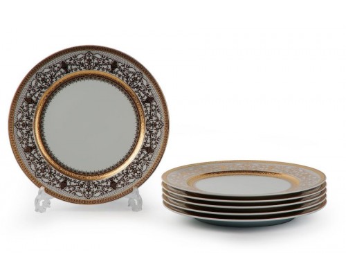 Набор тарелок 22 см Tunisie Porcelaine Mimosa Didon Or 1645 Набор тарелок 22 см Tunisie Porcelaine Mimosa Didon Or 1645