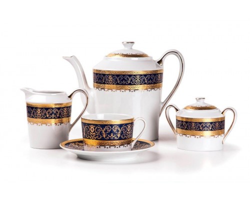 Чайный сервиз Mimosa Prague Bleu 1646 Tunisie Porcelaine на 6 персон
