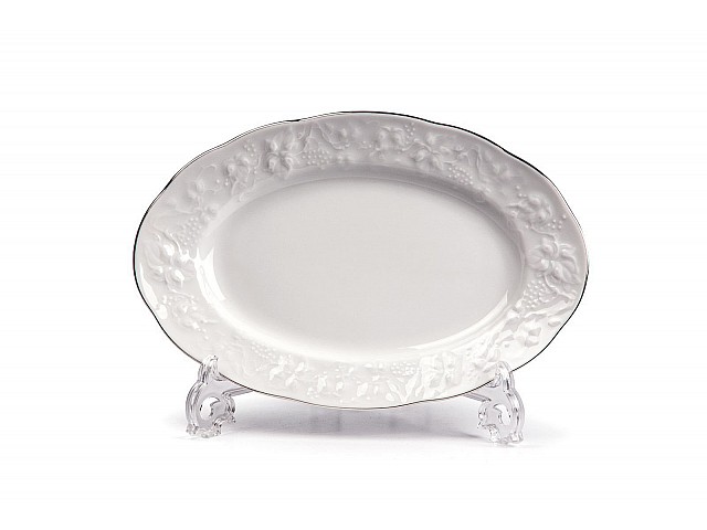 Блюдо овальное Vendange Filet Platine Tunisie Porcelaine 28 см