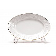 Блюдо овальное 24 см Tunisie Porcelaine Vendange Filet Or