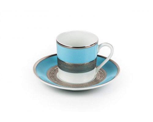 Набор кофейных пар Mimosa Monaco Bleu Turquoise 1626 110 мл на 6 персон