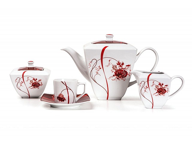Сервиз кофейный Kyoto Noblesse Roug 0753 Tunisie Porcelaine на 6 персон