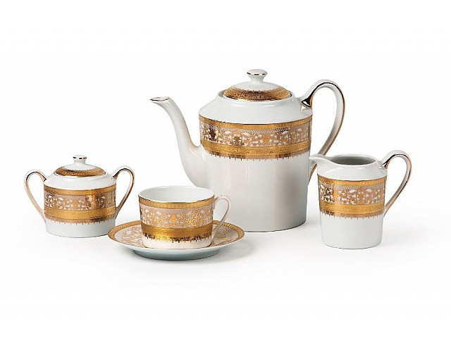 Чайный сервиз Mimosa Didon Or 1645 Tunisie Porcelaine на 6 персон