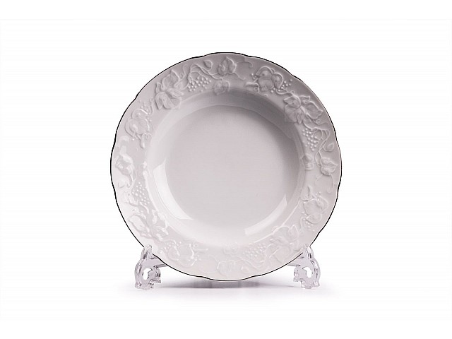 Тарелка глубокая Tunisie Porcelaine Vendange Filet Platine 22 см