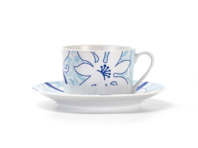 Набор чайных пар Mimosa Bleu Sky 2230 Tunisie Porcelaine 220 мл на 6 персон 12 предметов