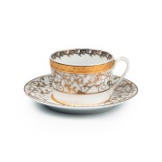 Набор чайных пар Mimosa Lierre Or 947 Tunisie Porcelaine на 6 персон