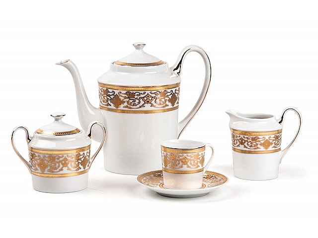 Кофейный сервиз Mimosa Ramses Or 632 Tunisie Porcelaine на 6 персон