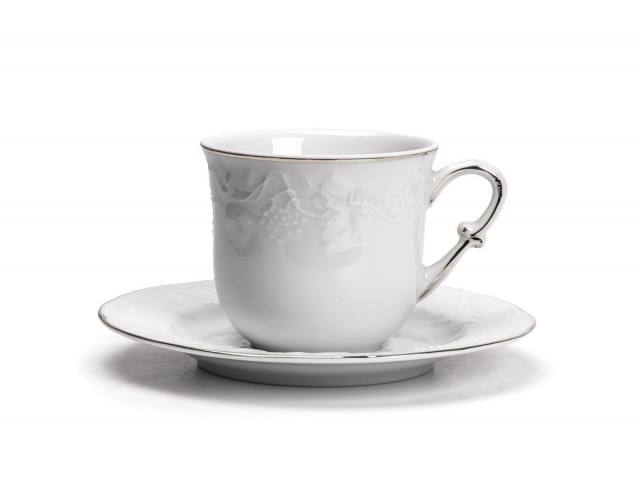 Чайная пара Tunisie Porcelaine Vendange Filet Platine 200 мл