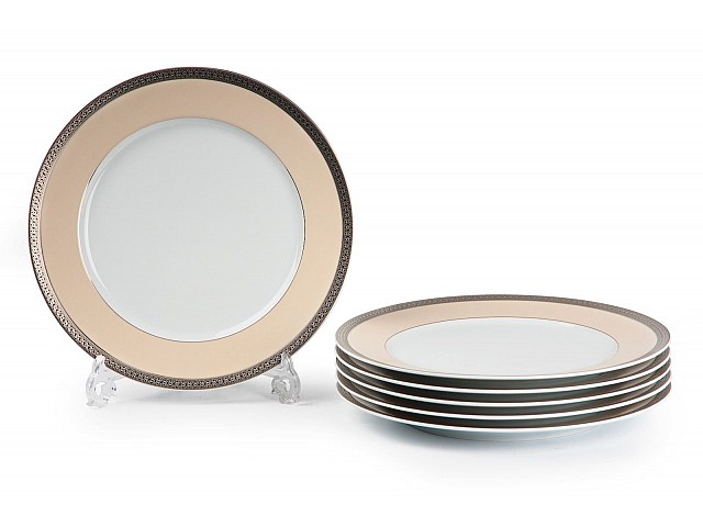 Набор тарелок 27 см Tunisie Porcelaine Tanit Victoir Platine 1489