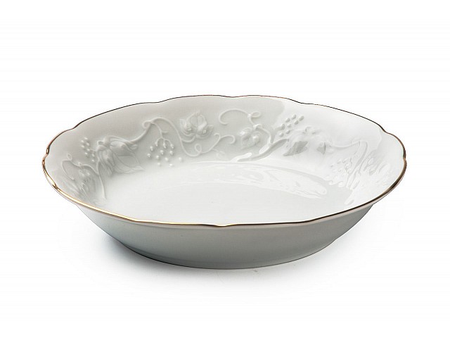 Тарелка суповая 19 см Tunisie Porcelaine Vendange Filet Or