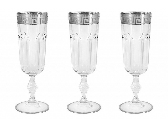Набор бокалов для шампанского Версаче серебро Same 6 шт