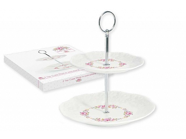 Ваза для фруктов двухъярусная Розовый сад R2S