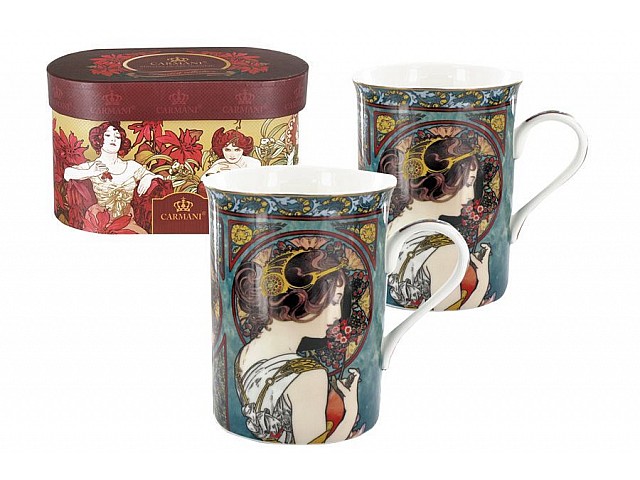 Набор из 2 кружек Carmani Весна (Альфонс Муха) 0,25 л