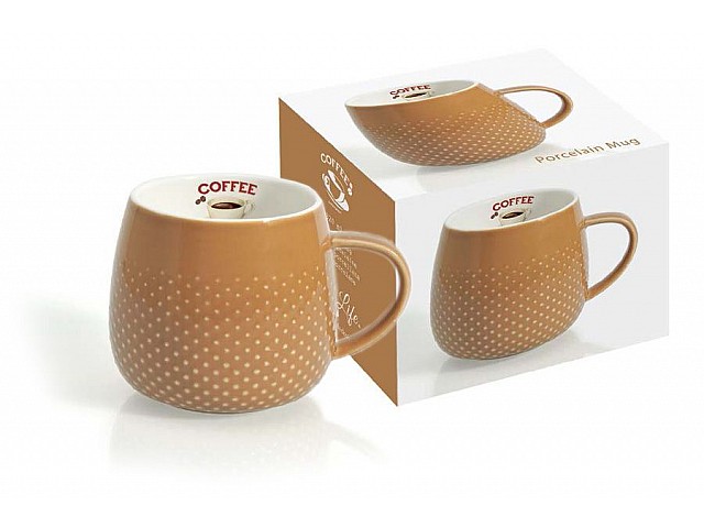 Кружка светло-коричневая Капли дождя R2S