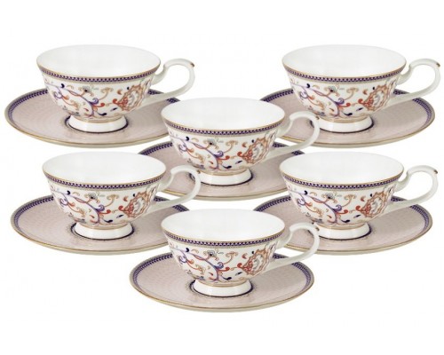 Чайный набор Королева Анна Emily 0,2 л 6 чашек+ 6 блюдец