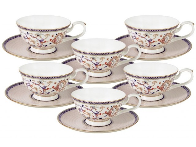 Чайный набор Королева Анна Emily 0,2 л 6 чашек+ 6 блюдец