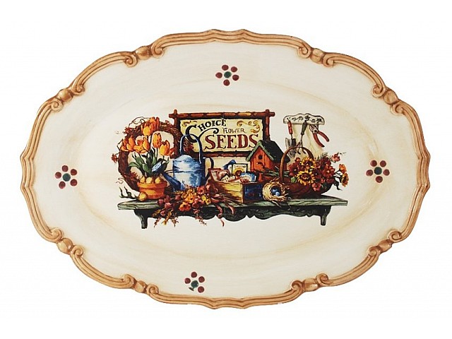 Блюдо овальное LCS Садовые цветы