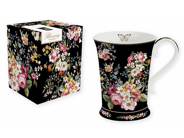 Кружка R2S Цветочный карнавал, тёмная