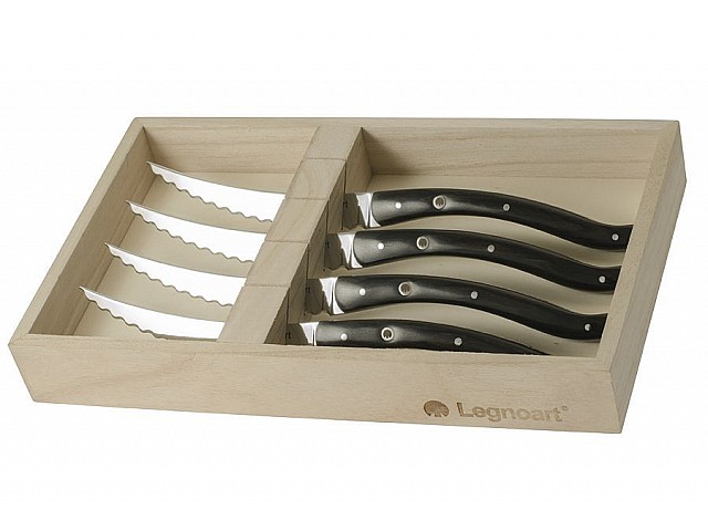 Набор ножей для мяса Legnoart 4 шт темное дерево