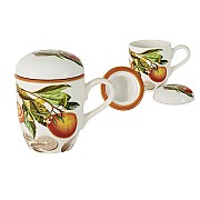 Кружка с керамическим ситечком и крышкой Апельсины LCS 0,3 л