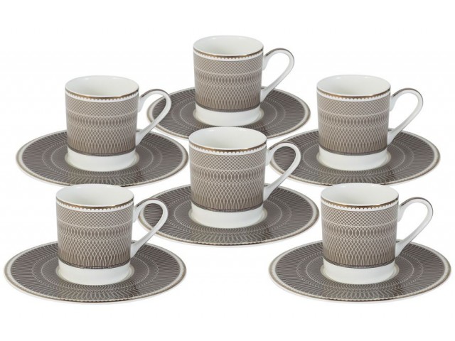 Кофейный набор Мокко Naomi: 6 чашек + 6 блюдец 100 мл