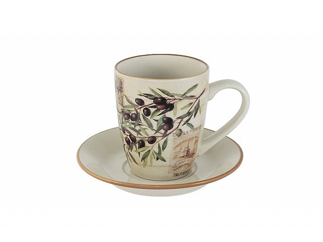Чашка с блюдцем Оливки LF Ceramic