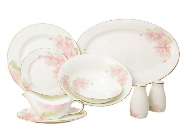 Обеденный сервиз Розовые цветы Emily