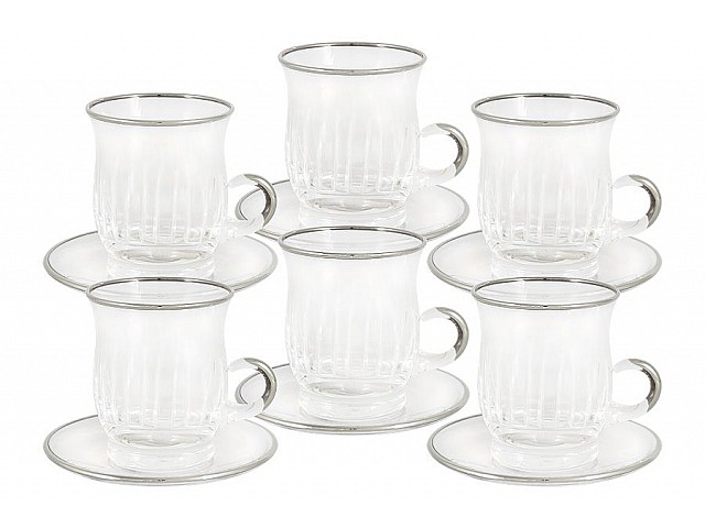 Набор чашек Пиза серебро Same: 6 чашек + 6 блюдец 0,16 л