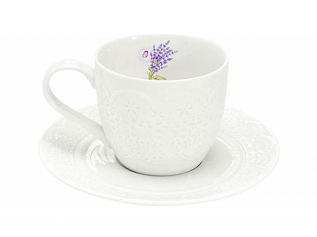 Чашка с блюдцем Кружева R2S