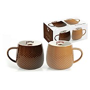 Набор из 2-х кружек светло-коричневая + тёмно-коричневая Капли дождя R2S 0,32 л