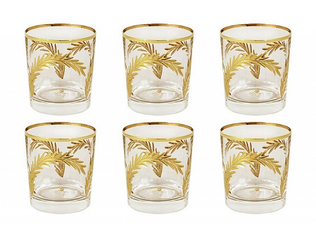 Набор 6 хрустальных стаканов для виски Same Золотая ветвь 0,25 л