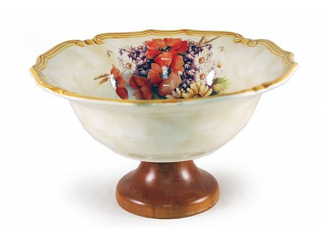 Ваза для фруктов на ножке Маковый луг LCS 30 см