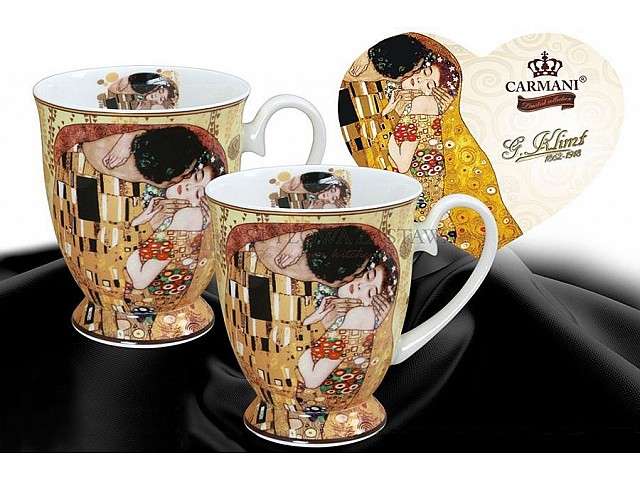 Набор из 2-х кружек Carmani 0,35 л Поцелуй (Густав Климт)