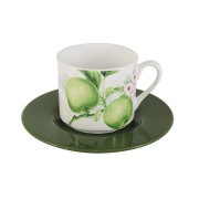 Чашка с блюдцем Зеленые яблоки Imari