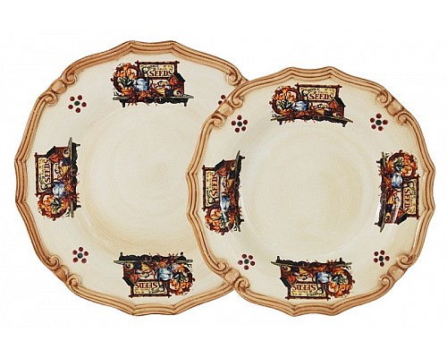 Набор тарелок: суповая + обеденная LCS Садовые цветы