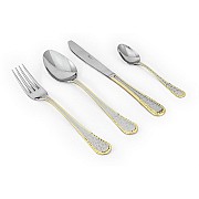 Набор столовых приборов на 12 персон Flora gold Giorinox