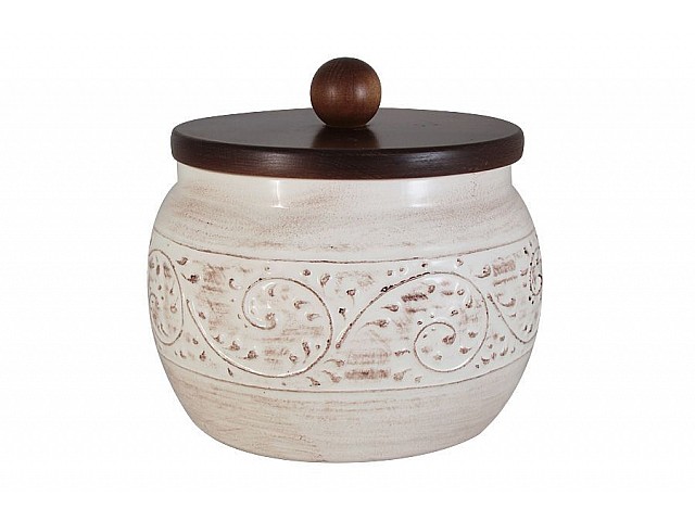 Банка для сыпучих продуктов с деревянной крышкой Медичи LCS 20 см
