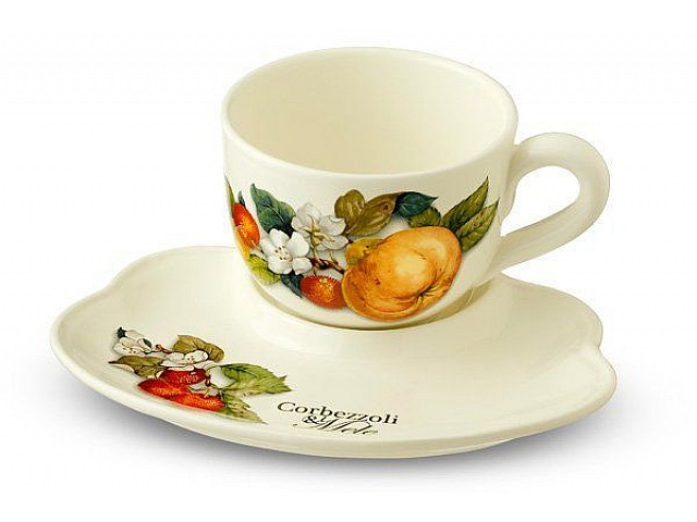 Чашка на блюдце-подносе Итальянские фрукты Nuova Cer