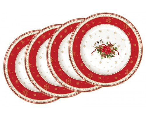 Набор из 4-х десертных тарелок Рождественская коллекция
