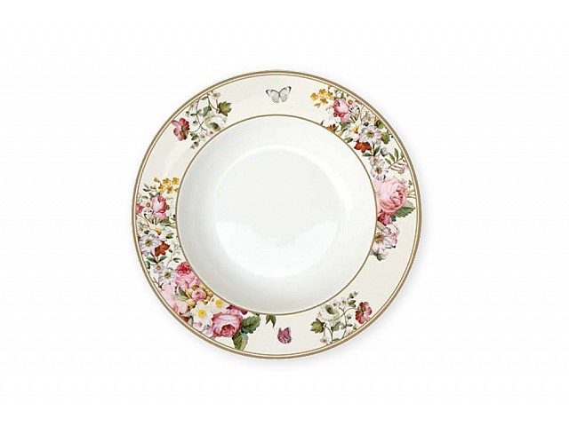 Тарелка суповая R2S Цветочный карнавал, светлая