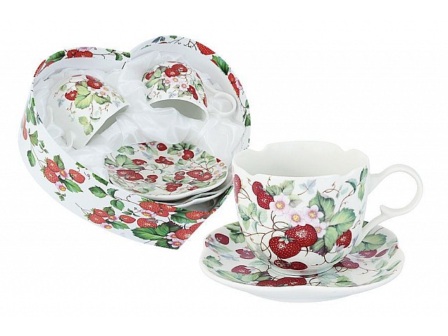 Набор: 2 чашки + 2 блюдца Земляника Colombo