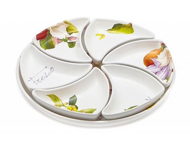 Набор для закуски (менажница): блюдо + 6 блюд Фреско Ceramiche Viva