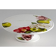 Блюдо для торта на ножке Яблоки и камелии Ceramiche Viva
