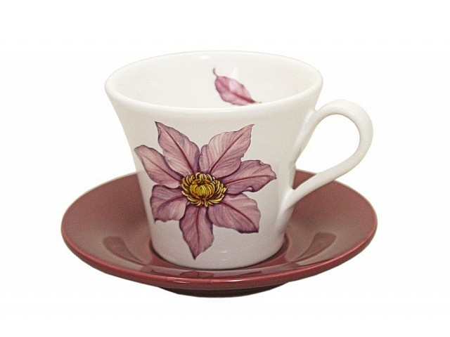 Чашка с блюдцем Nuova Cer Клематис