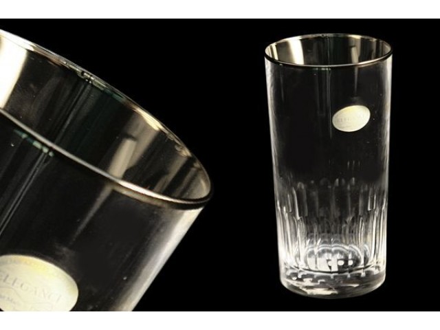 Набор 6 хрустальных стаканов для воды Палаццо платина 0,3 л