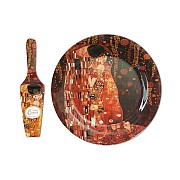 Набор для торта: блюдо с лопаткой Carmani Поцелуй (Густав Климт)