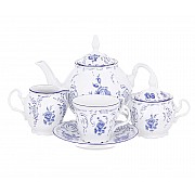 Чайный сервиз 240 мл Синие розы Bernadotte на 6 персон 15 предметов