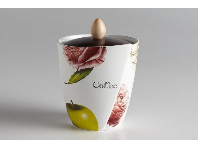 Банка для сыпучих продуктов (кофе) Яблоки и камелии Ceramiche Viva
